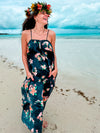 Aloha Boho Dress - Plumeria Vintage Black