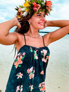 Aloha Boho Dress - Plumeria Vintage Black