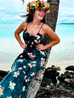 Aloha Boho Dress - Plumeria Vintage Black