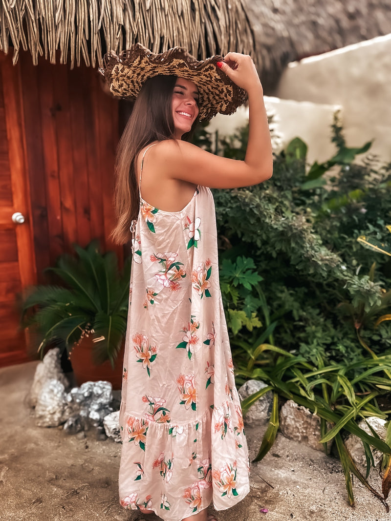 Aloha Boho Dress - Plumeria Vintage Tan