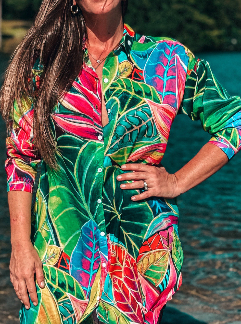 Aloha Shirt Dress - Hanalei Morning