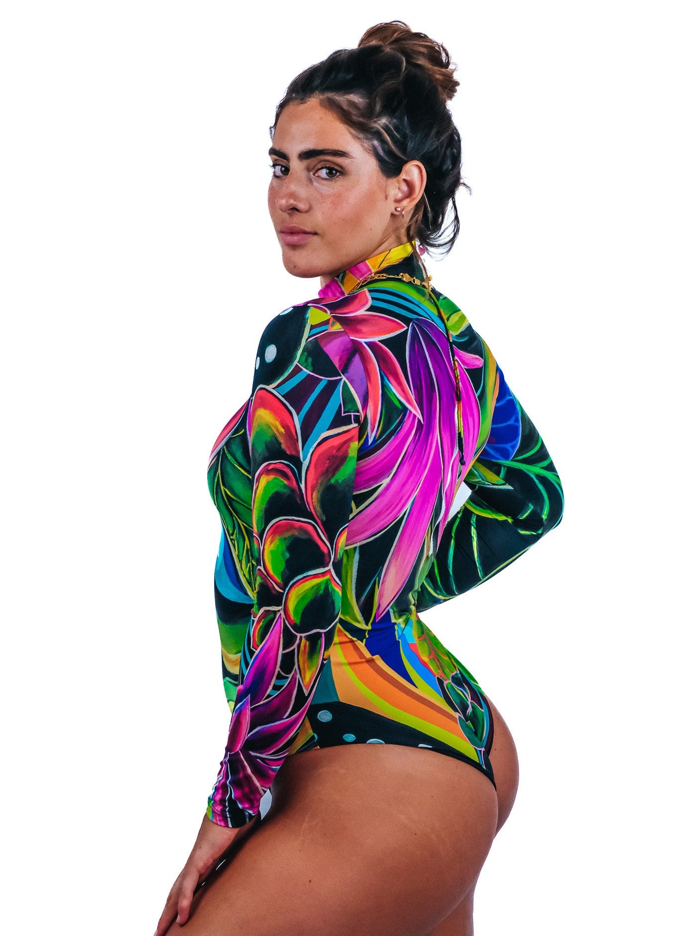 Long sleeves - Hanalei Morning - Full body zipper one piece - MICHAL ART STUDIO HAWAII -