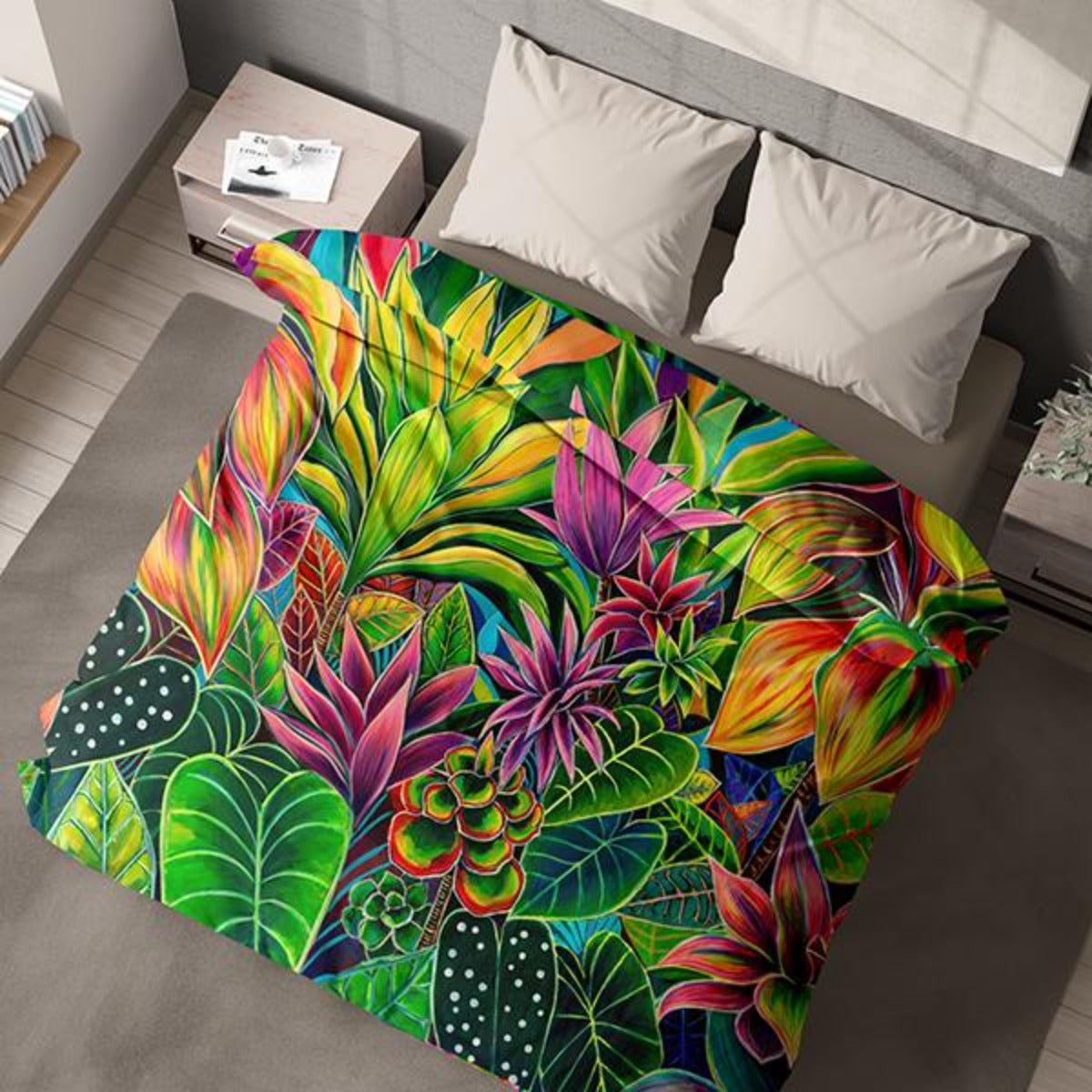 Tropical Hawaiian Duvet Cover - Hanalei Morning - MICHAL ART STUDIO HAWAII - duvet cover