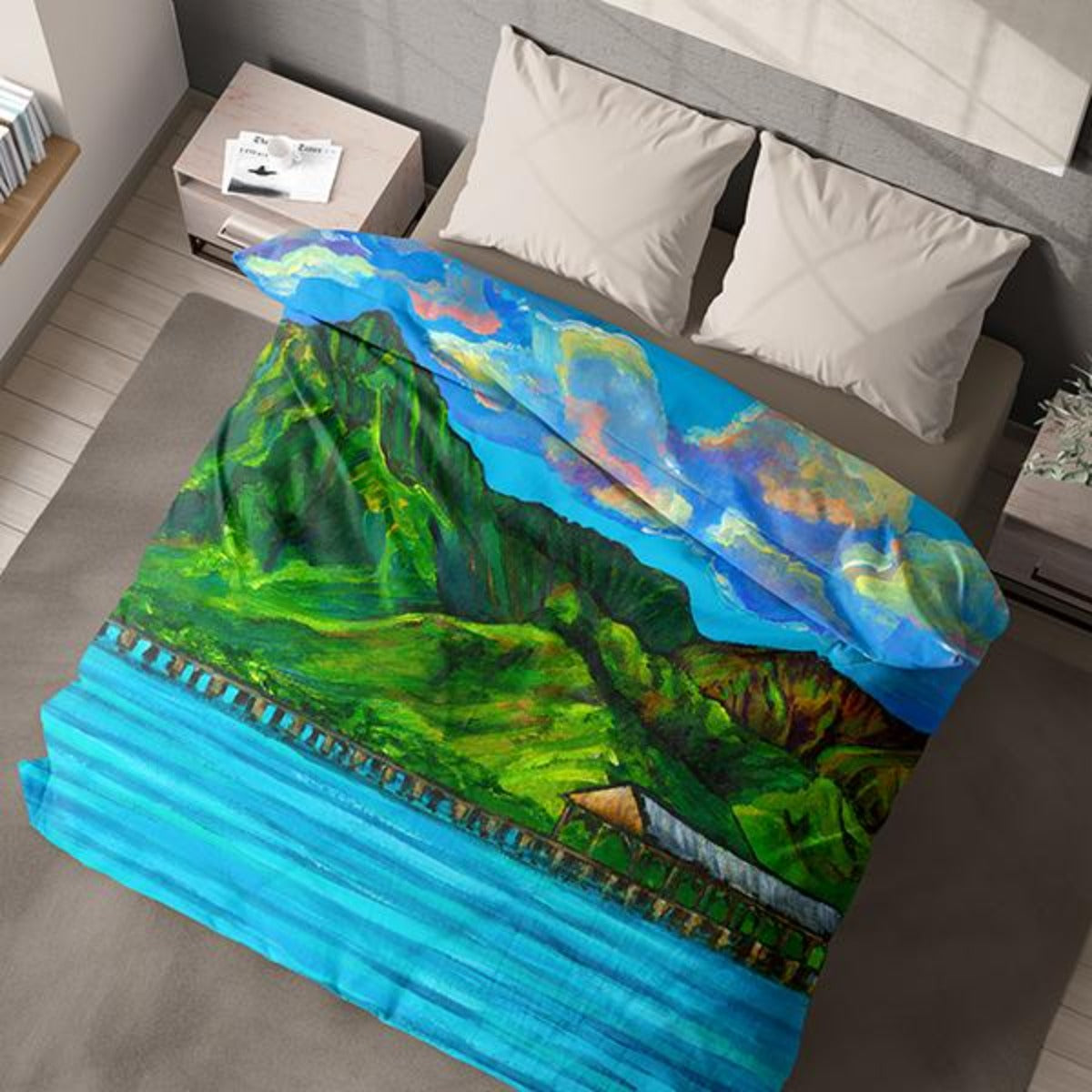 Hanalei Pier - Duvet Cover - MICHAL ART STUDIO HAWAII - duvet cover