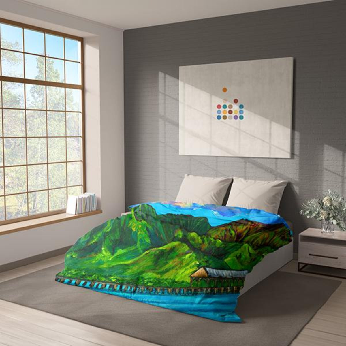 Hanalei Pier - Duvet Cover - MICHAL ART STUDIO HAWAII - duvet cover