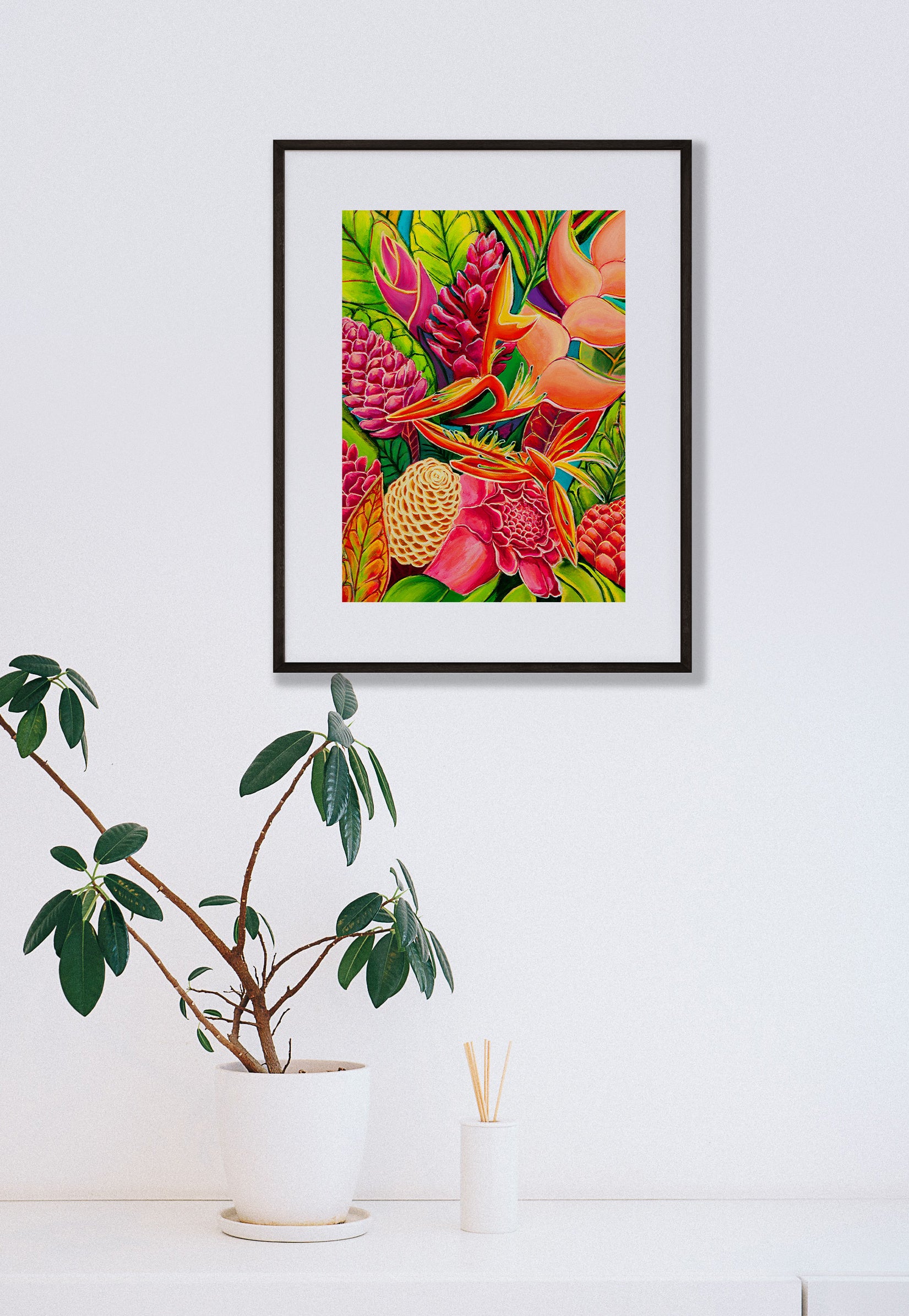 Hawaiian Love - Matted Print - Hawaii Wall Decor - MICHAL ART STUDIO HAWAII - matted print