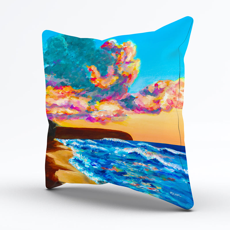 Hawaiian sunset Pillow cover 20"x20" - MICHAL ART STUDIO HAWAII - pillow