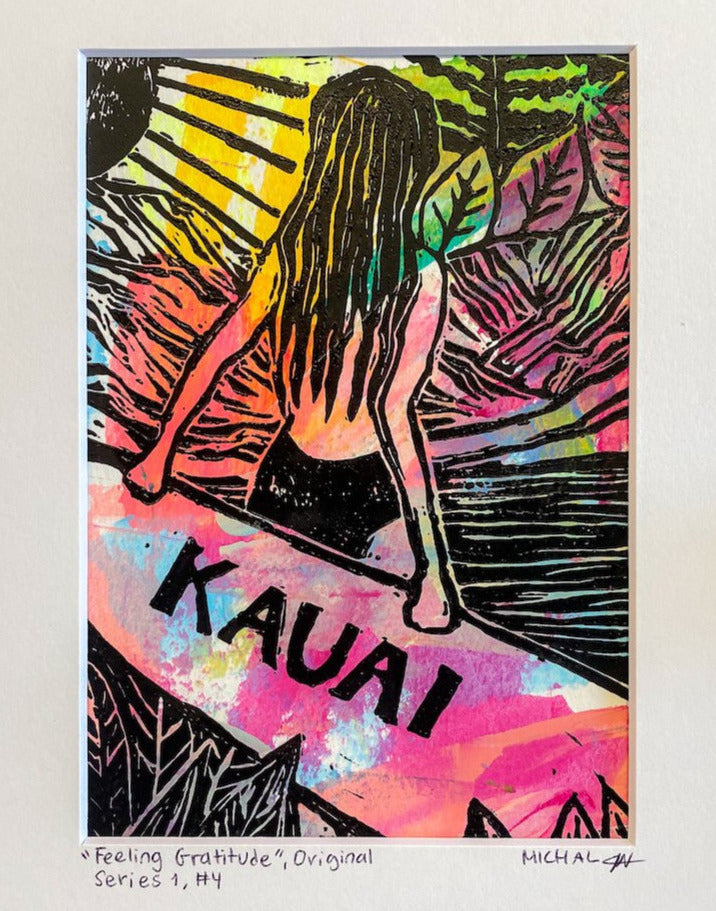 SOLD "Feeling Gratitude" Series 1 #4 - MICHAL ART STUDIO HAWAII -