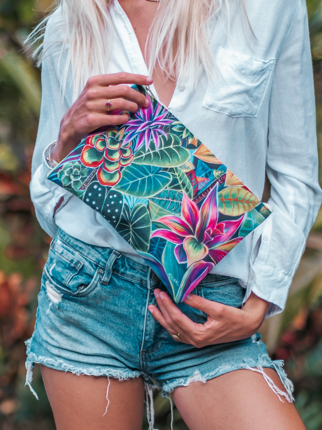 *NEW* Hanalei Morning Clutch - MICHAL ART STUDIO HAWAII - clutches