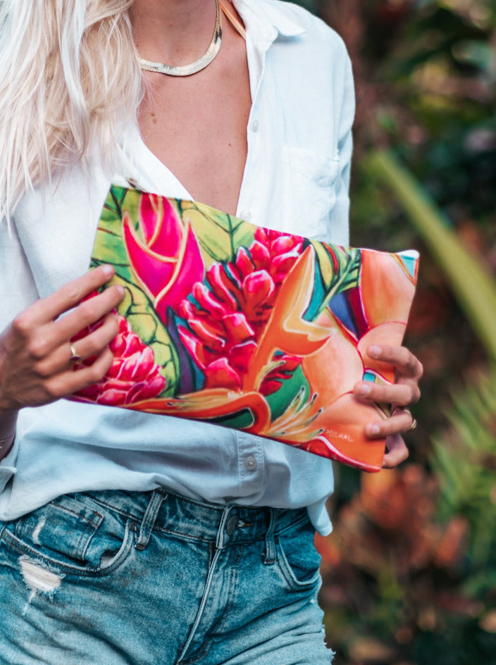 Hawaiian Love Clutch - MICHAL ART STUDIO HAWAII - clutches