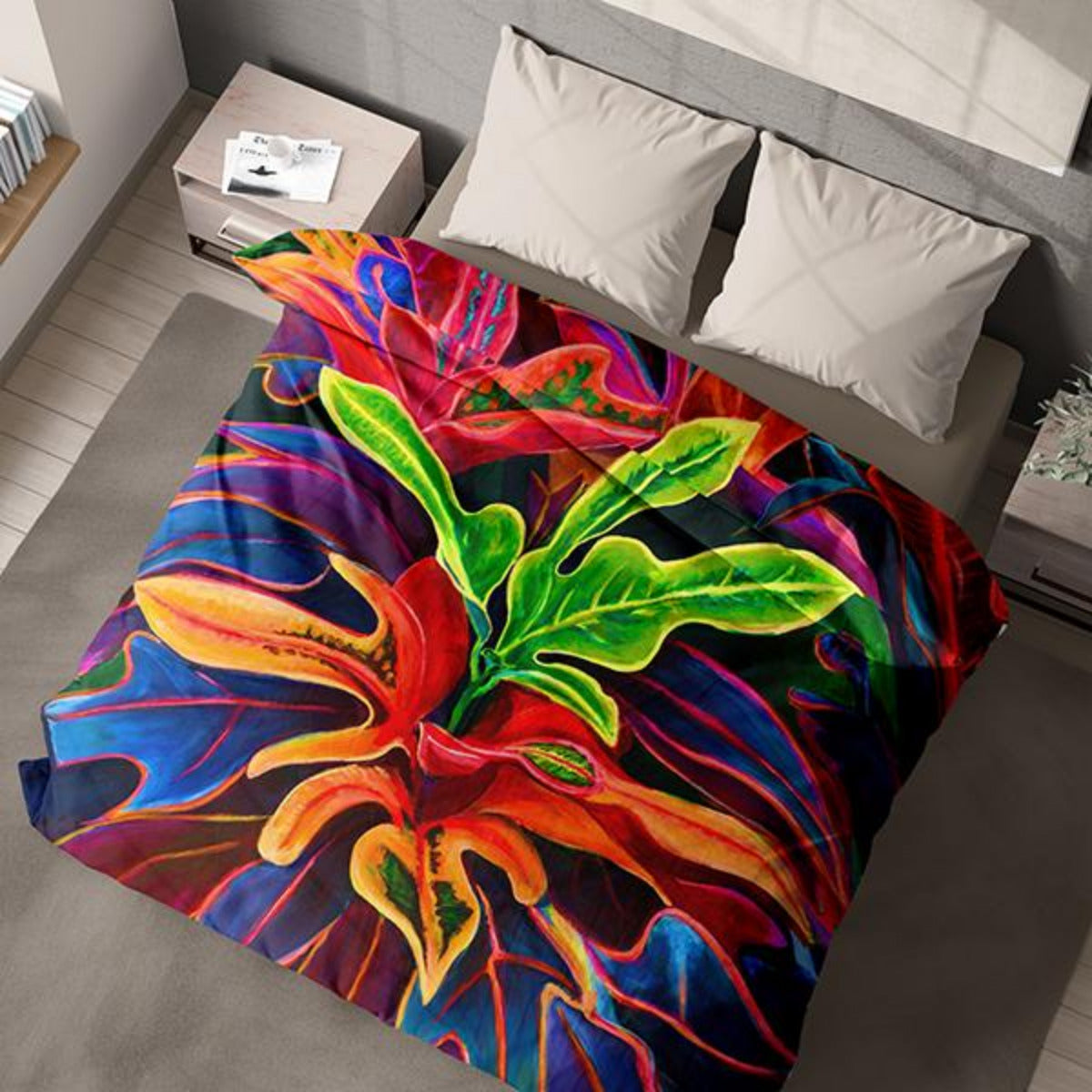 Sunset Flowers - Duvet Cover - MICHAL ART STUDIO HAWAII - duvet cover