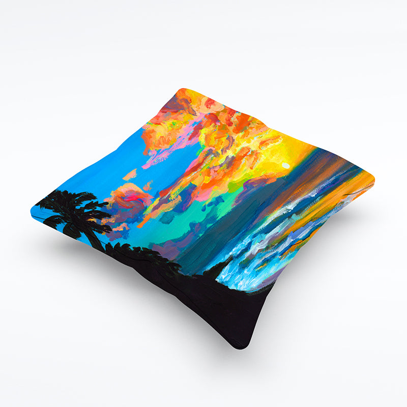 Tropical sunset Pillow cover 20"x20" - MICHAL ART STUDIO HAWAII - pillow